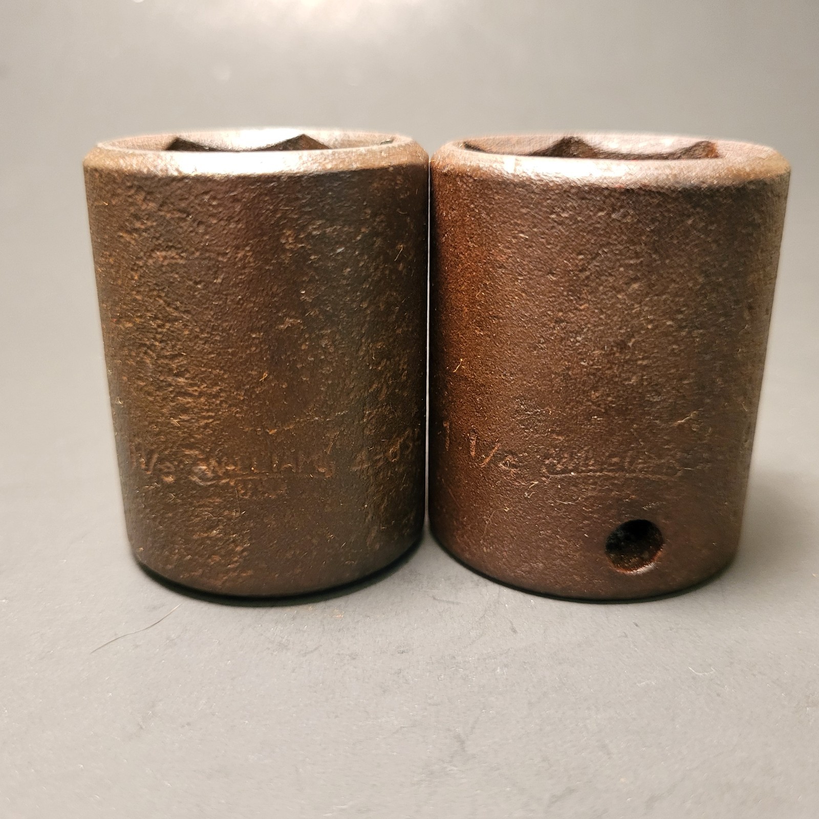 Williams impact sockets 1-1/8” & 1-1/4” 6 point 1/2” drive vintage Made in USA