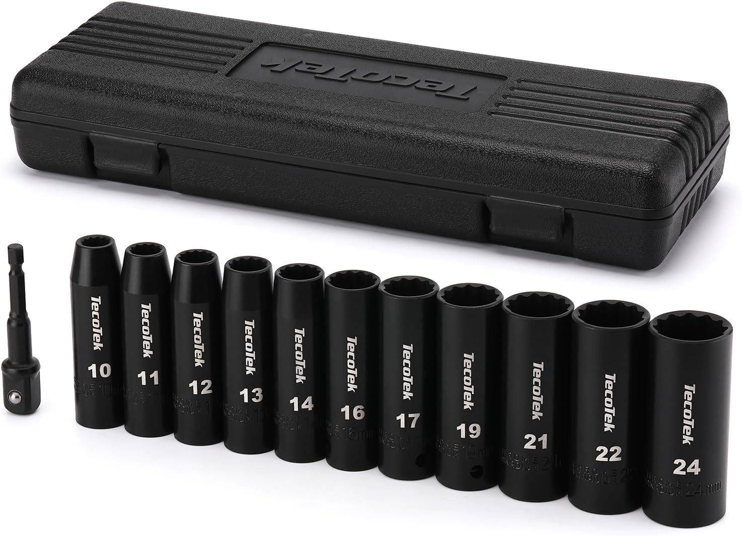 Professional 1/2-Inch Drive Deep Impact Socket Set – 10mm to 24mm, 12-Point