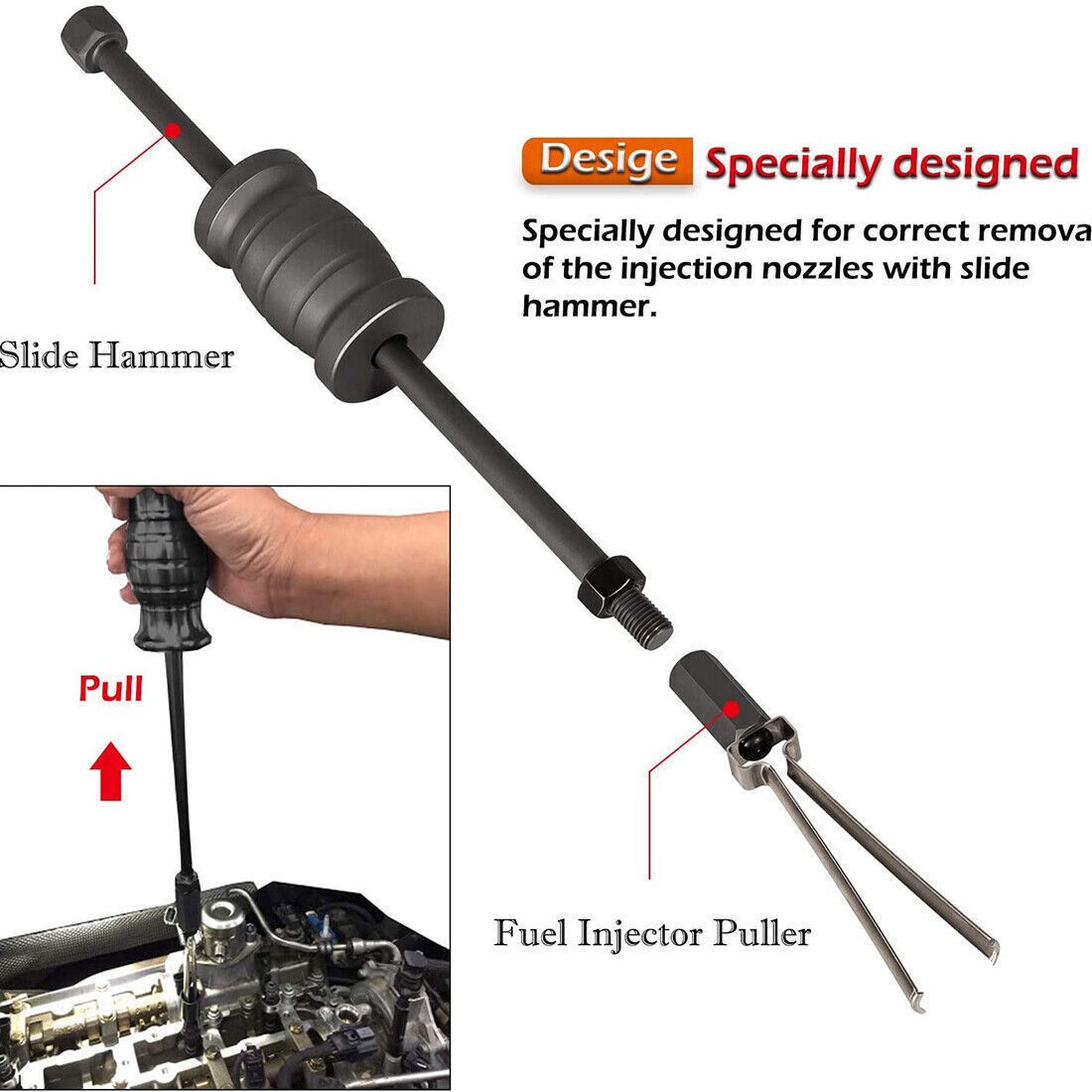 310206 Fuel Injector Puller Remover Tool 9997410 For Ford Volvo Duratec EcoBoost
