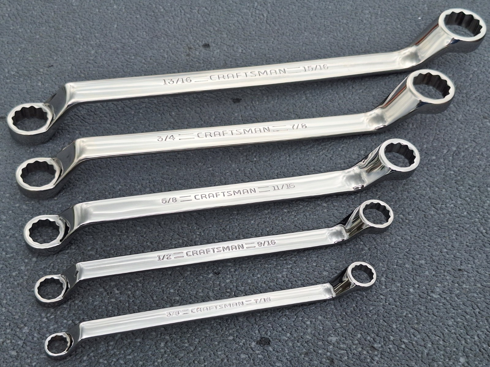 Craftsman Professional USA NOS Deep Offset Polish SAE Wrench Set 5 pcs «2 used»