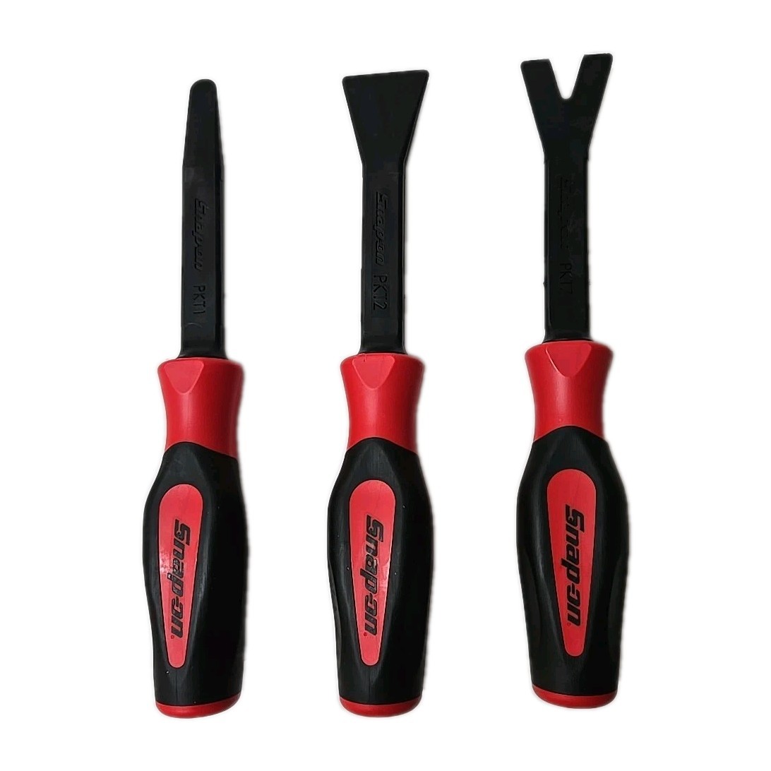 Snap On Tools 3pcs Trim PRY Tool Set Non -marring Instinct Handle PKSGT300BR NEW