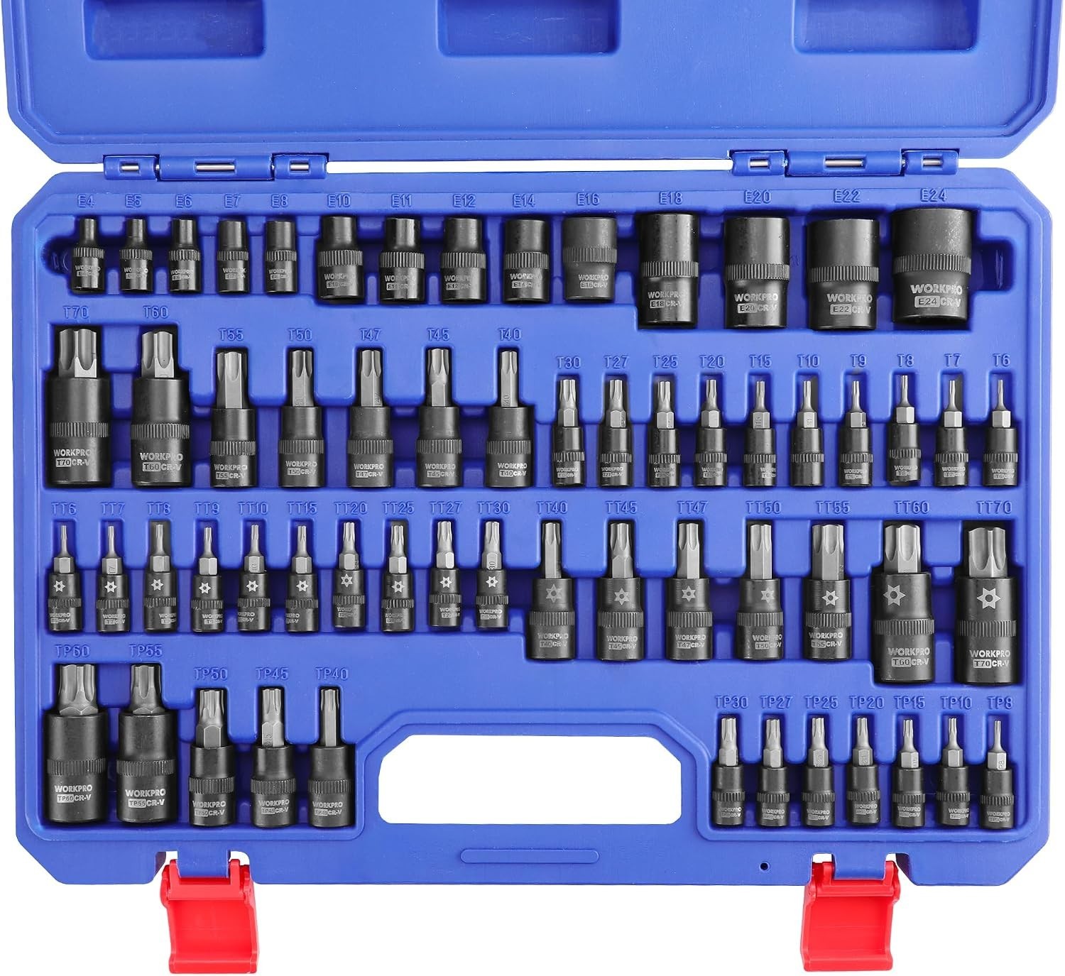 60-Piece Master Torx Bit Socket Set, CR-V & S2 Alloy Steel