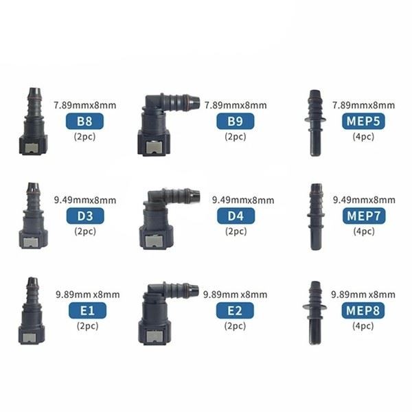 Fuel Line Quick Connector Repair Kit 24PCS with Multiple Sizes for Diesel Hose