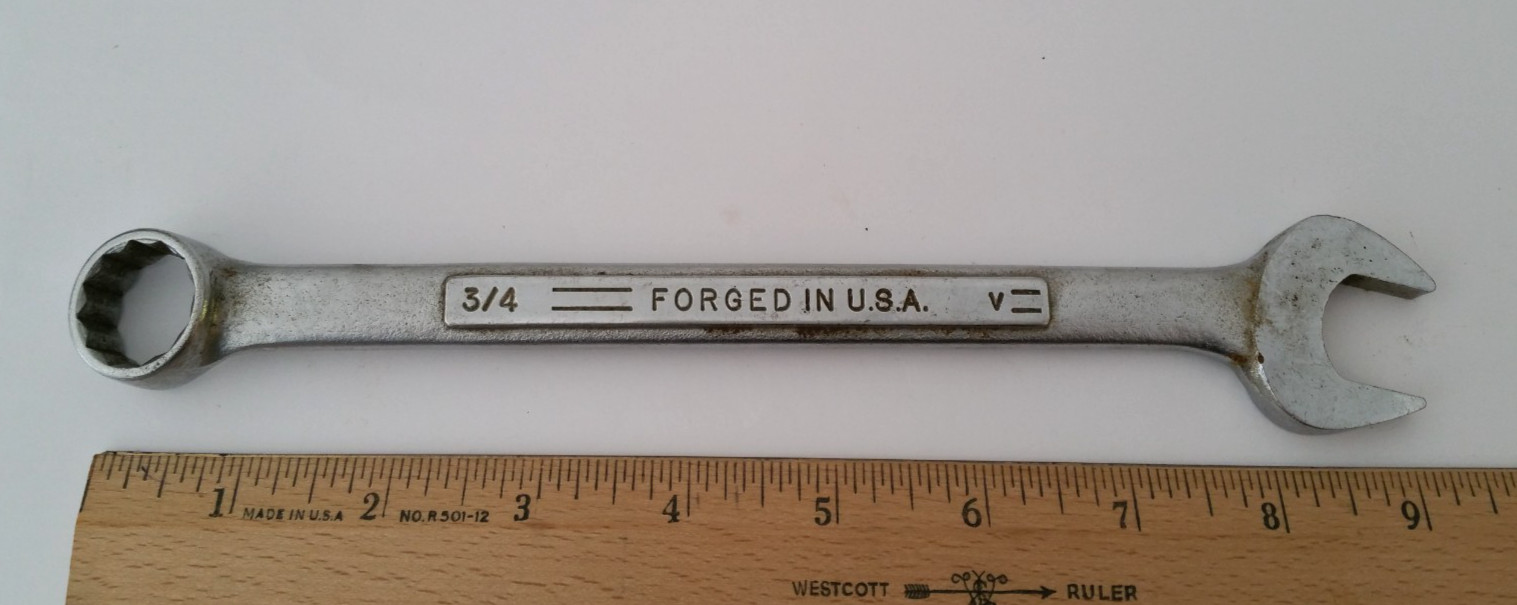 Vintage Craftsman 3/4″ 12 Point Combination Wrench V-Series USA K 284