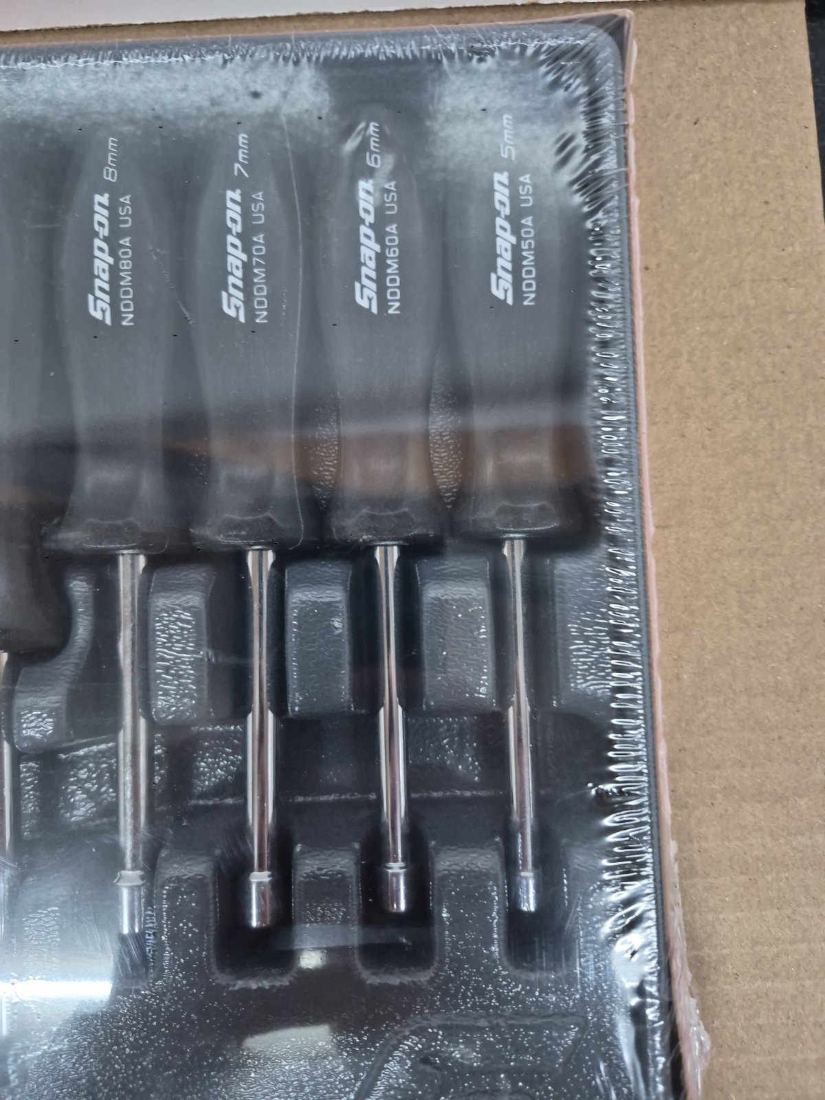 Snap On Tools USA NDDM900A Metric Black Hard Handle Nut Driver 9 Pc Set NEW