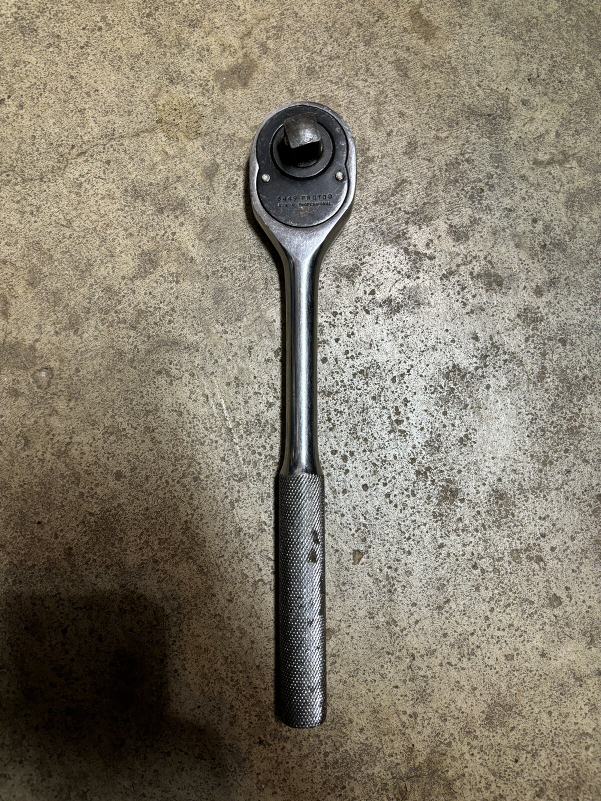 Vintage Proto Professional 5449 Ratchet 1/2″ Drive w Knurled Handle 10″ Long