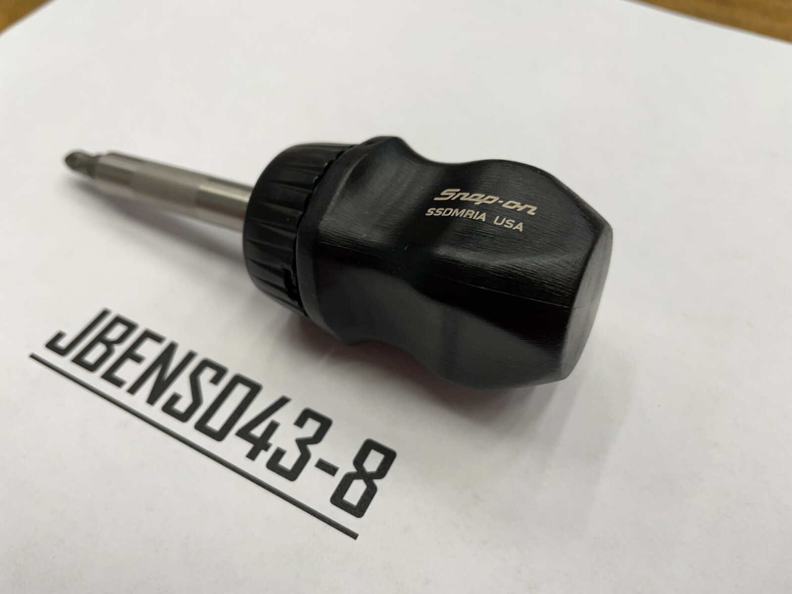 Snap-on Tools USA NEW BLACK Stubby Hard Handle Ratcheting Screwdriver SSDMR1A