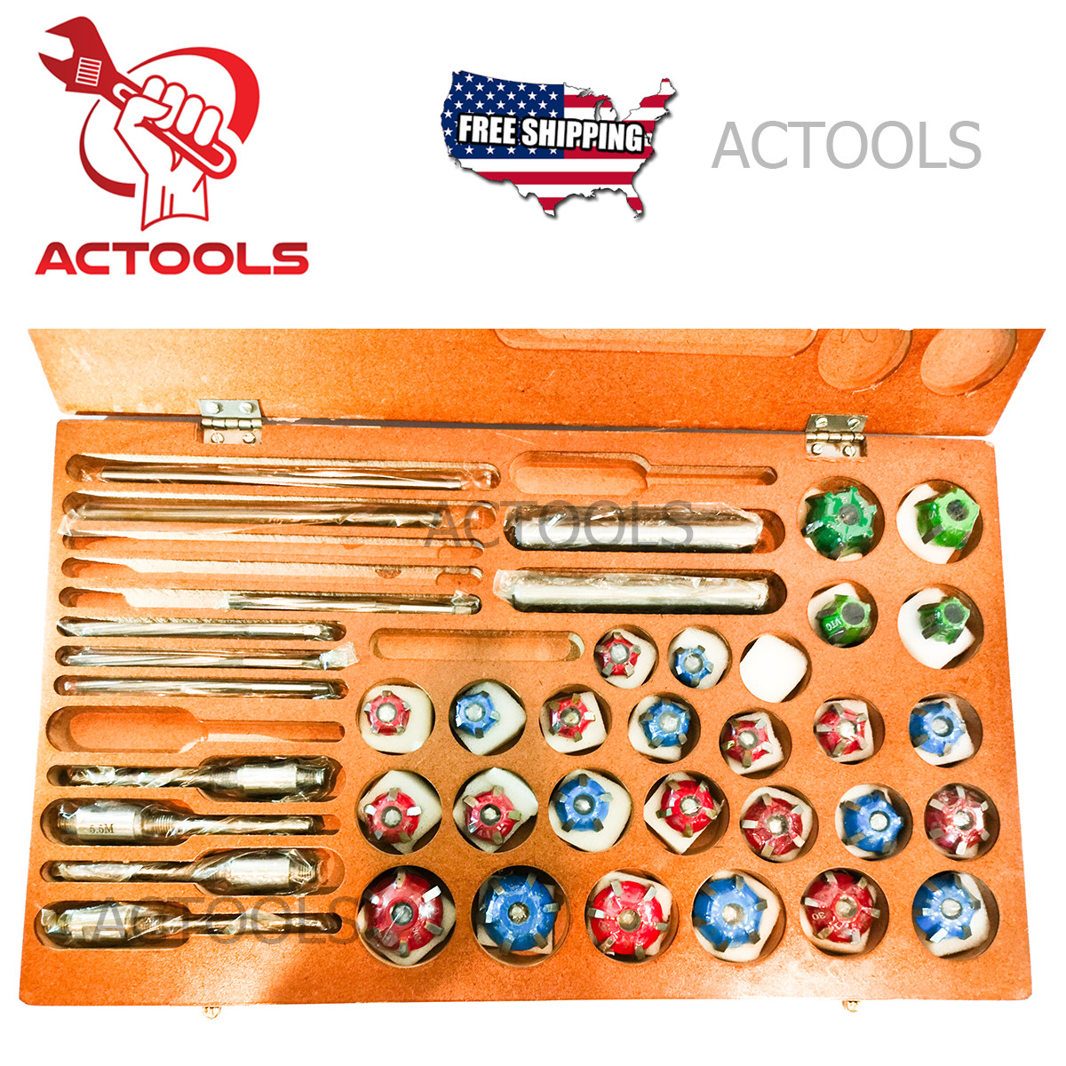 39 pcs Valve Seat Carbide Tipped Cutter Set For Vintage & Modern Car & Bikes