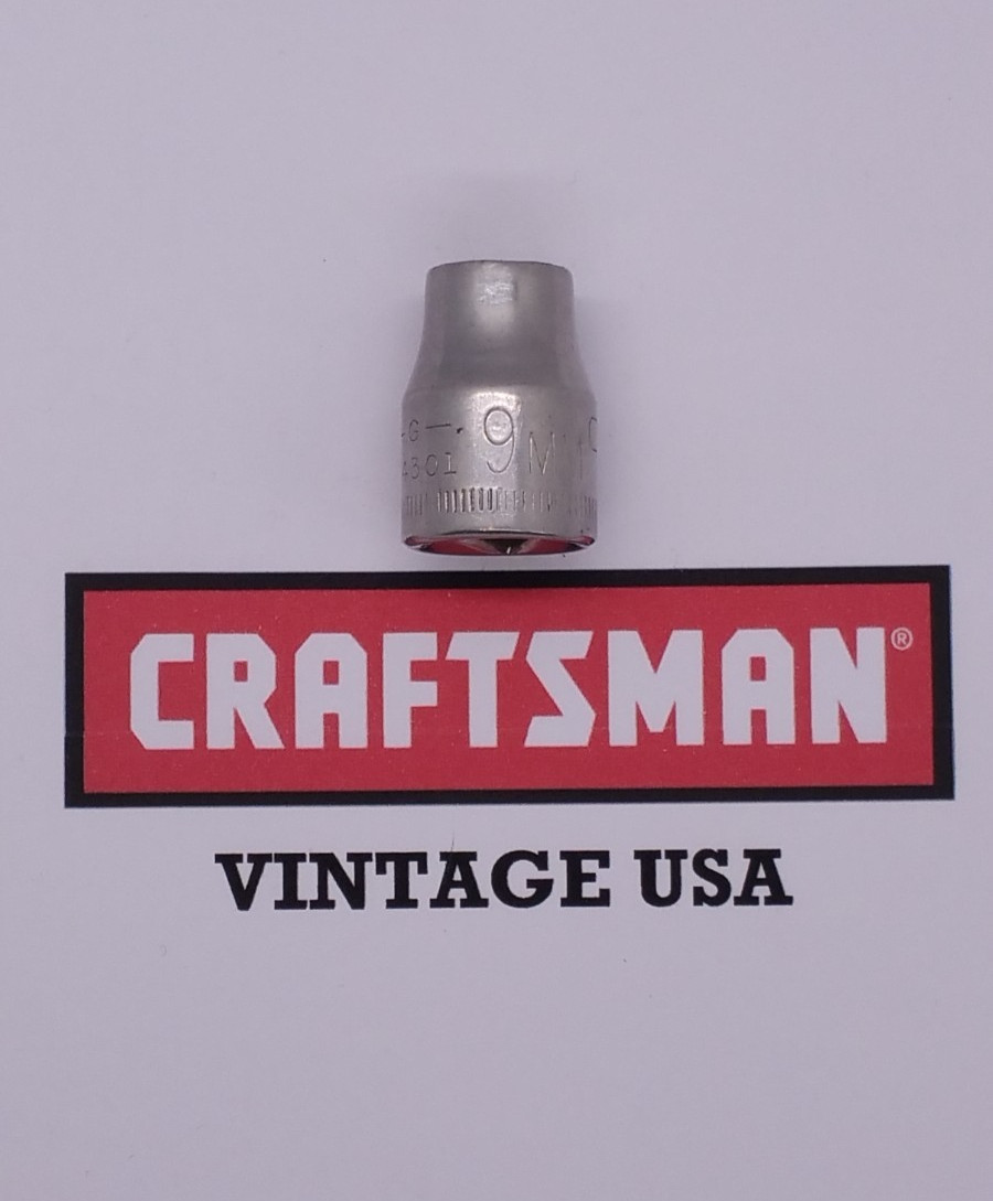 Vintage Craftsman 3/8″ Drive 9MM 12 Point Shallow Socket Metric G 44301 USA