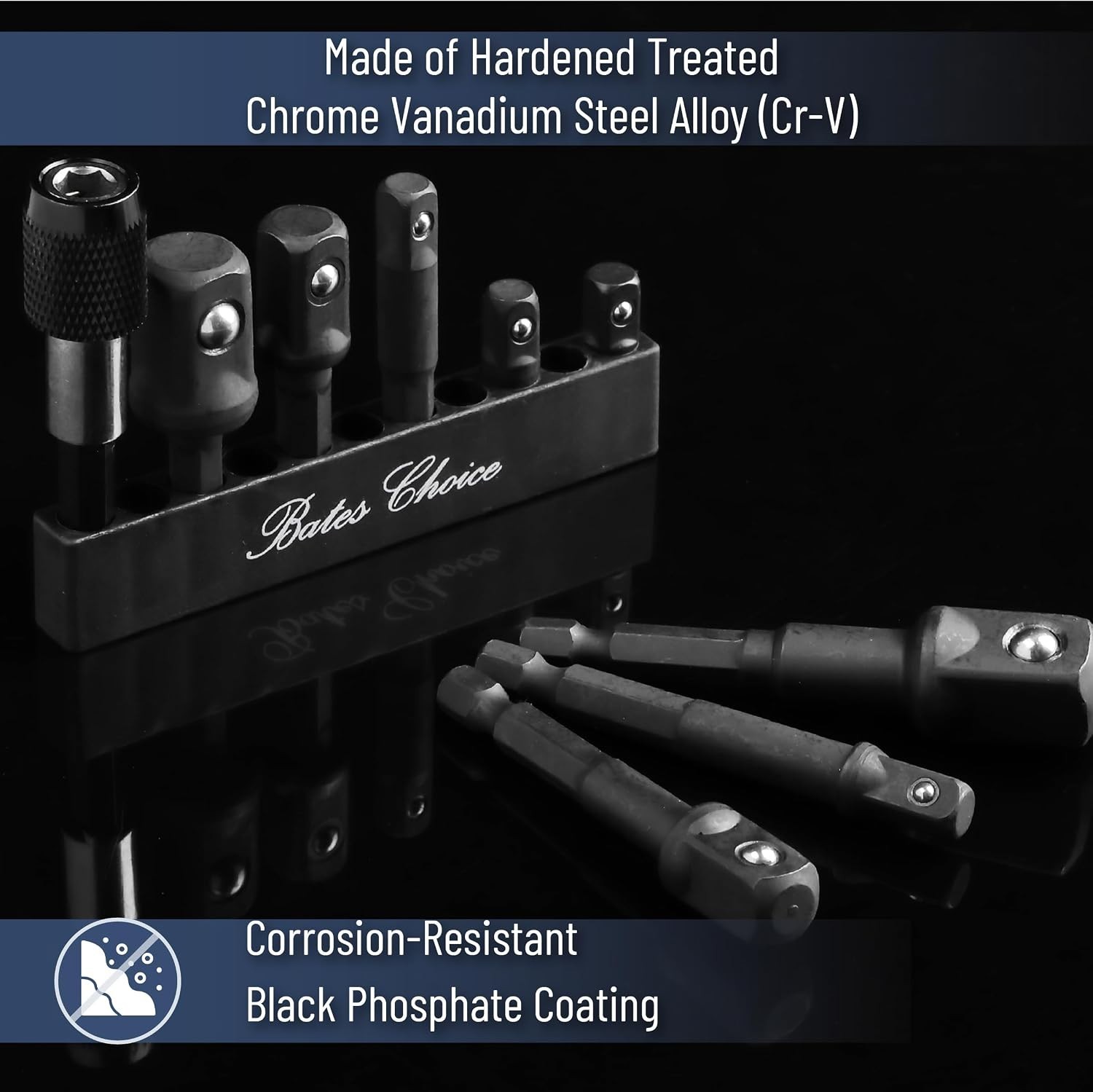 Versatile 9-Piece Socket Adapter Set: 1/4″, 3/8″, 1/2″ Drives & Safety Features