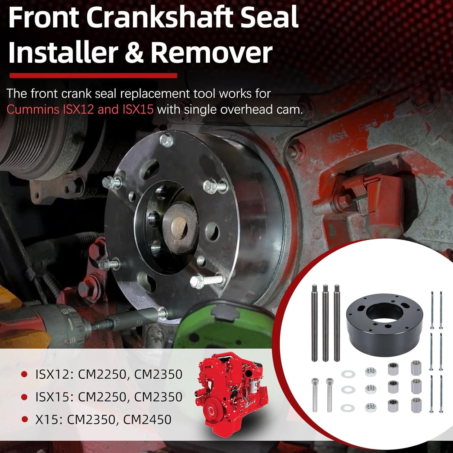 Cummins Front Crankshaft Seal & Wear Sleeve Remover Installer for X15 CM2250 …