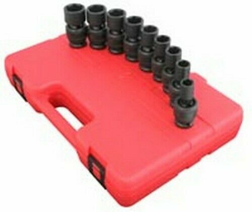 Sunex 2657 1/2″ Drive SAE 6-Point Standard Impact U-Joint Set 9 Pieces