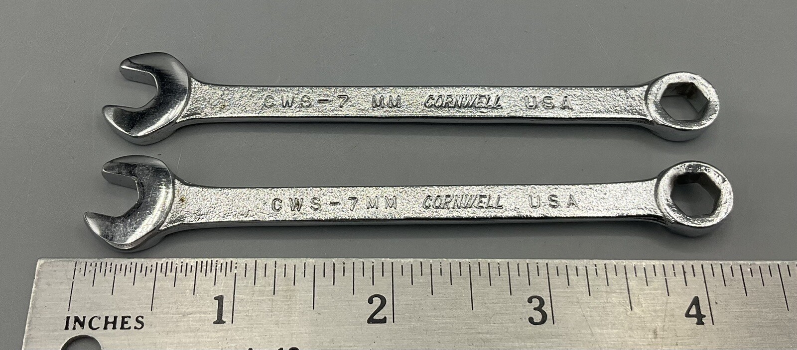 2 Cornwell Metric Combination Wrenches CWS-7mm 6-point Pair Set Lot