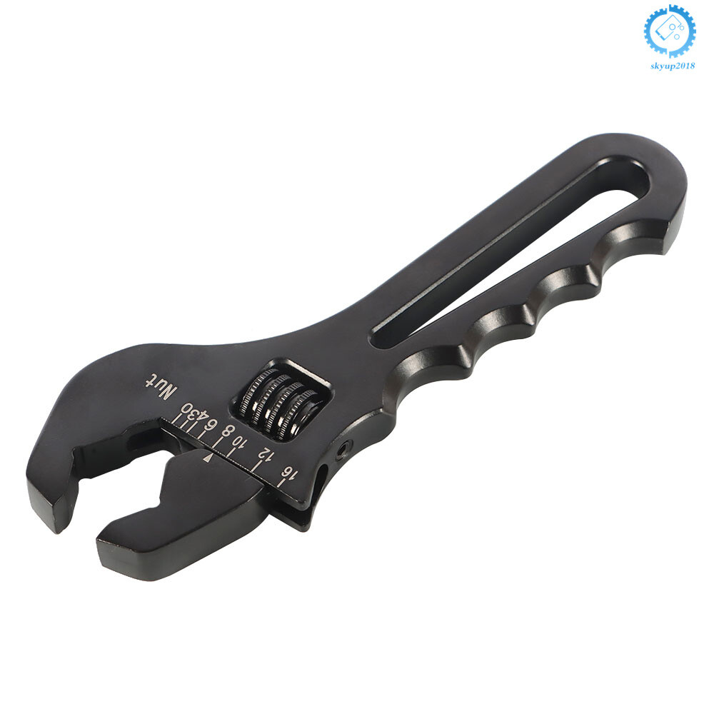 Black Adjustable Wrench Aluminum Tool Spanner for Hose End Fitting 3AN-16AN