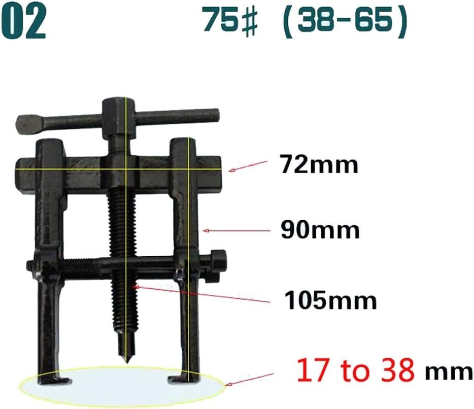 2-Jaw Bearing Gear Puller, 17-38mm, Adjustable Arms, Detachable Crossbar