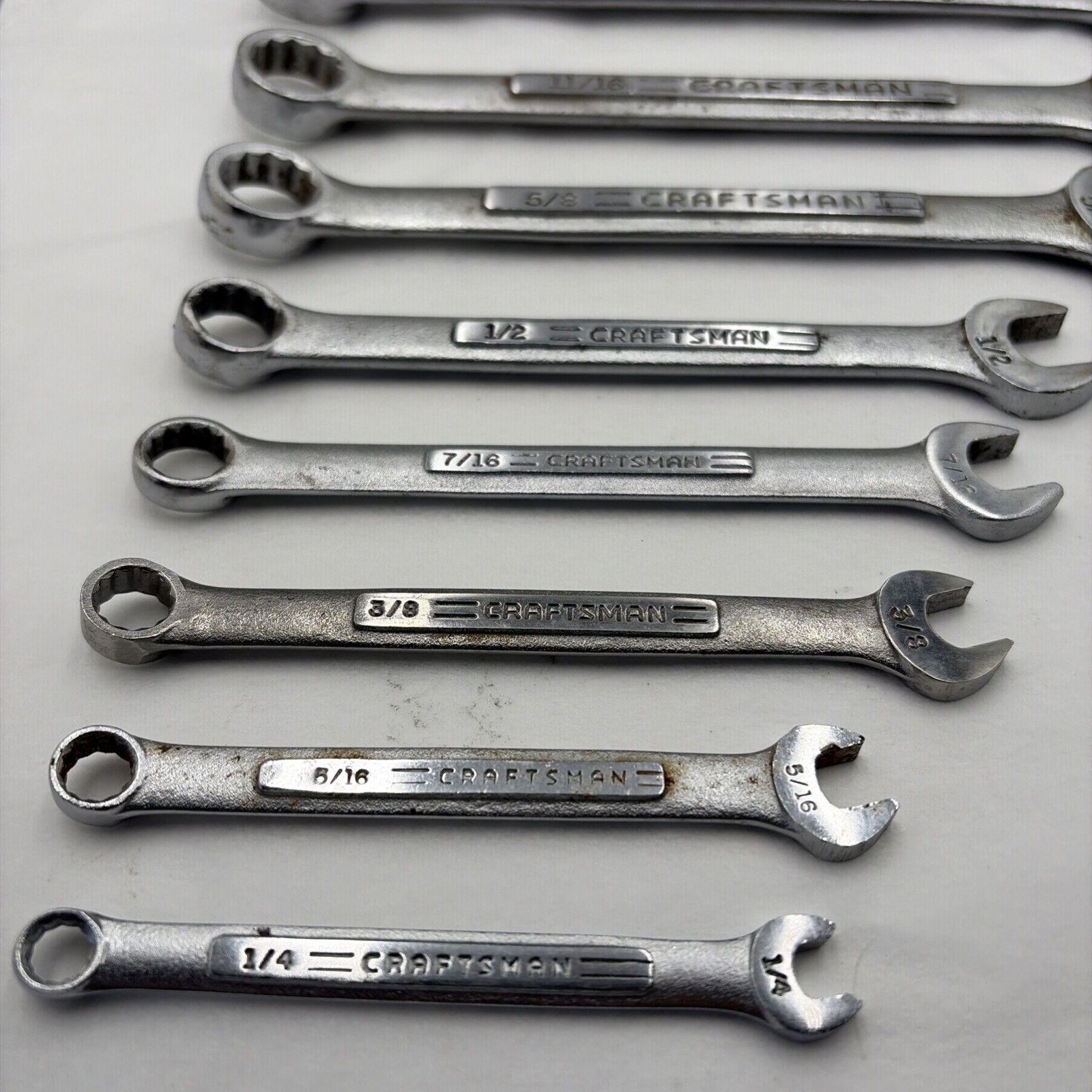 Vintage Craftsman -VV- SAE Combination Wrench Set of 9 Pieces See Description