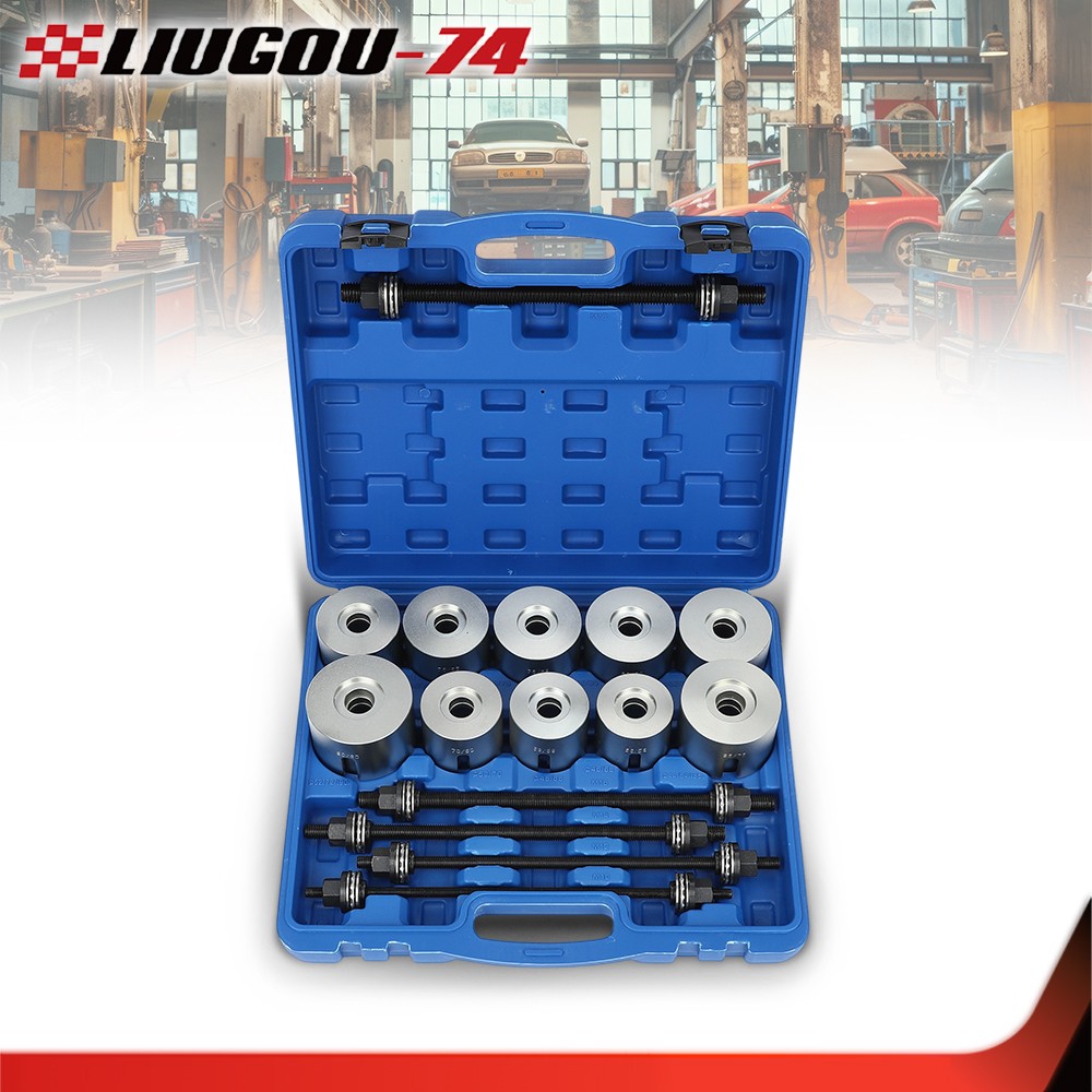 Universal Press & Pull Sleeve Kit Bush Bearing Removal Insertion Tool Kit 27 PCS