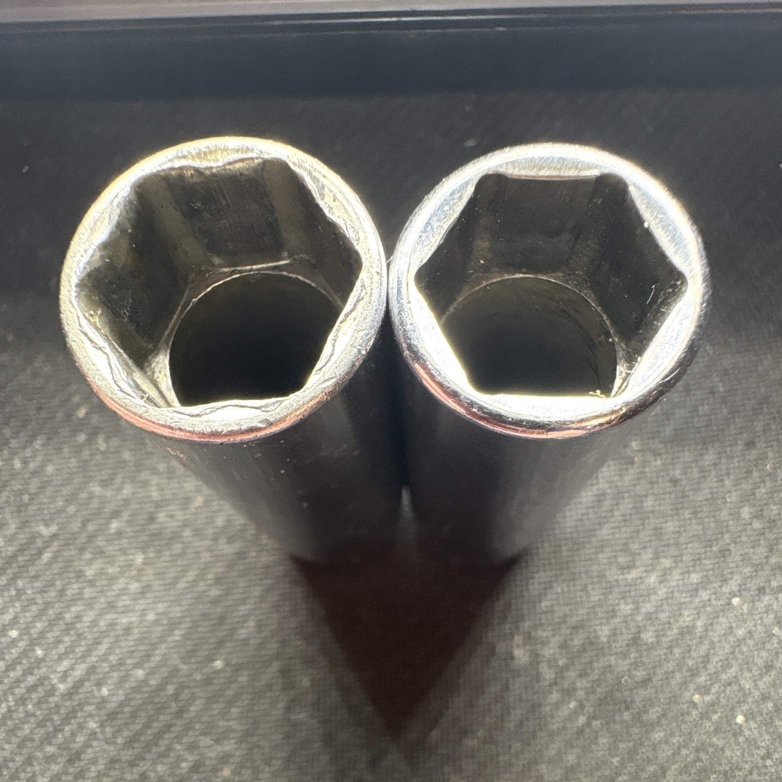 Vintage Snap-on USA 3/8″ Drive Metric Deep Socket Lot 14MM, 15MM, 8 Pt, 2 Pcs.