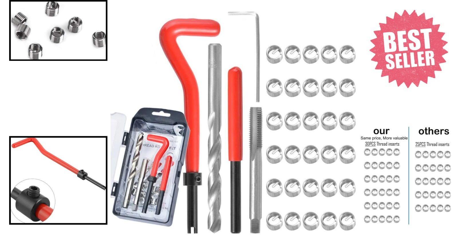 Professional M6 x 1mm Thread Repair Insert Kit – Complete 35-Piece Set