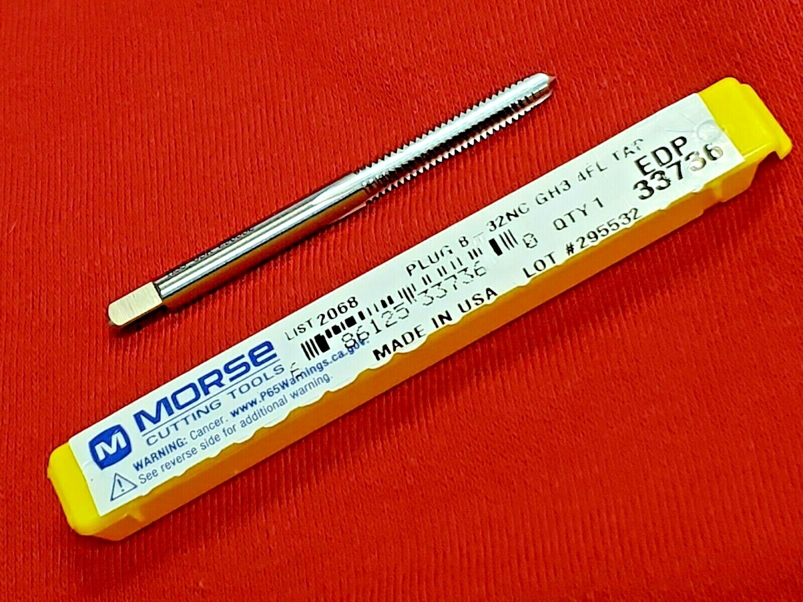 8-32 8/32 Plug Tap Morse MT3733736 NC HSS 4FL GH2 Plug Hand Tap USA