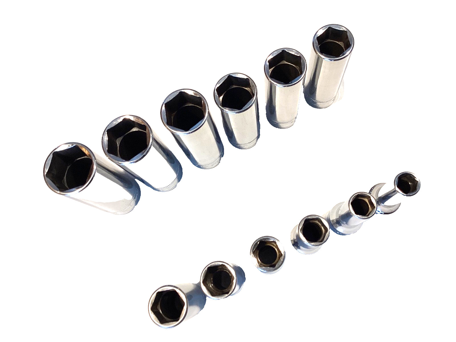 Snap On Tools 12 Piece 3/8″ Drive 6 Point Metric Deep Chrome Socket Set 212SFSMY