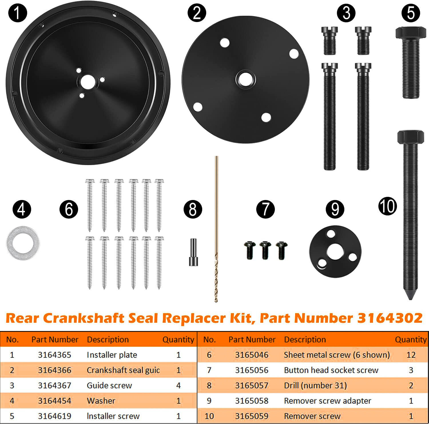 3164302 Crankshaft Rear Oil Seal Remover Installer Tool for Cummins ISM L10 G M1