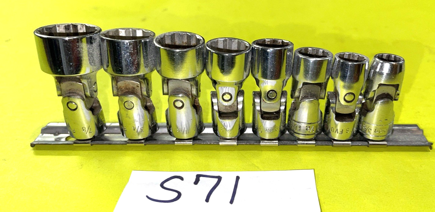 SNAP-ON TOOLS 8 PIECE 3/8 DRIVE SAE. SHALLOW SWIVEL SOCKET SET