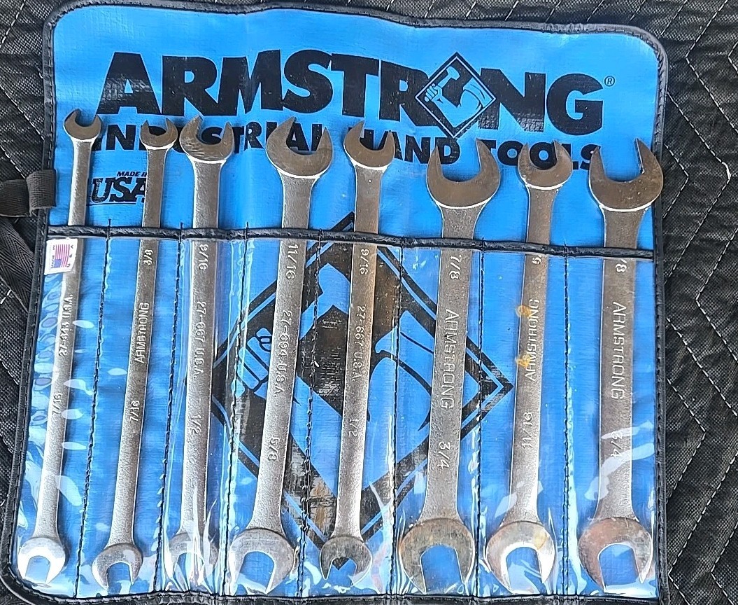 8 Piece Armstrong Double Open End Wrench Set 3/8″ To 3/4″ Two Of Each Size