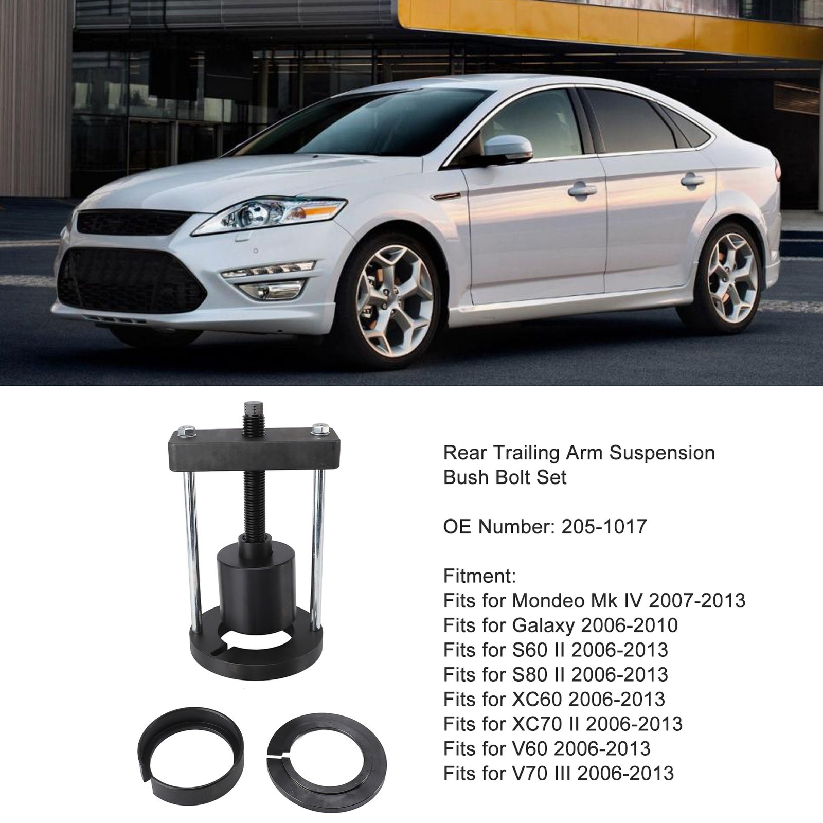 Rear Trailing Arm Suspension Bush Bolt Install Tool 205‑1017 Carbon Steel B TMXS