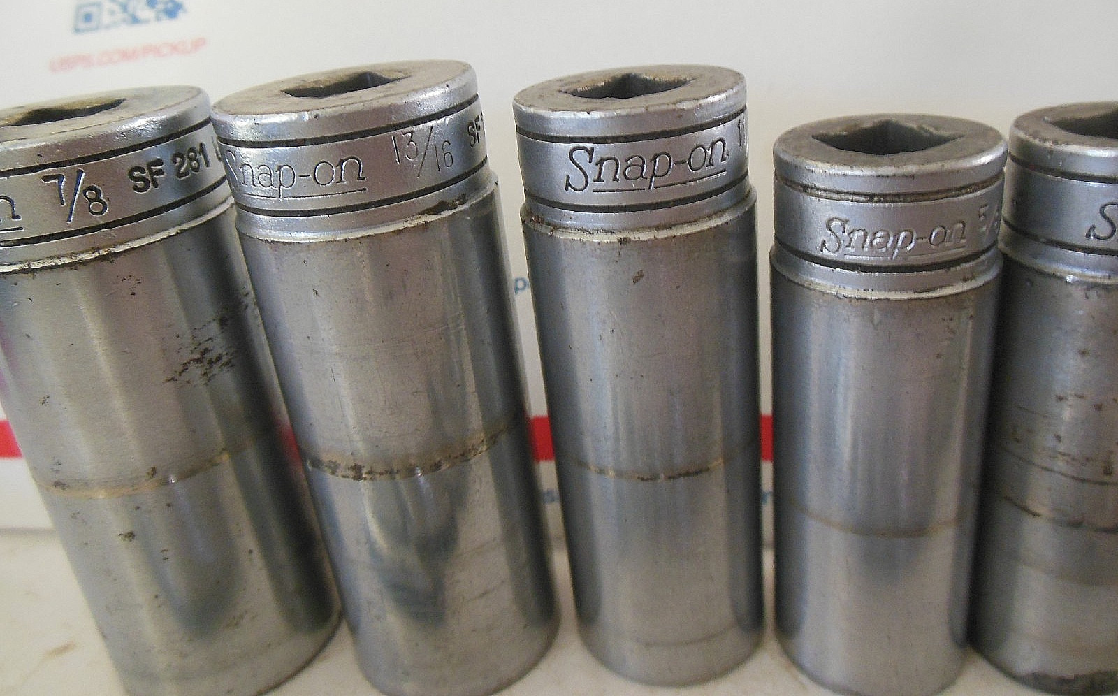 SNAP-ON 3/8″ DRIVE 9PC SAE 12PT DEEP SOCKET SET 3/8″-7/8″ NO. SF-081 TO SF-281