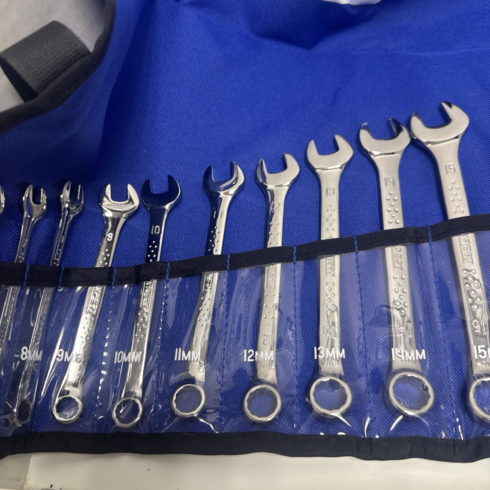 EXPERT E110313-US 18 Pieces Combination Wrench Set W/Roll Blue Pouch Brand New