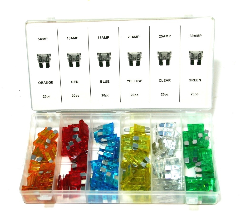 120 Piece Assorted Car Fuse Set