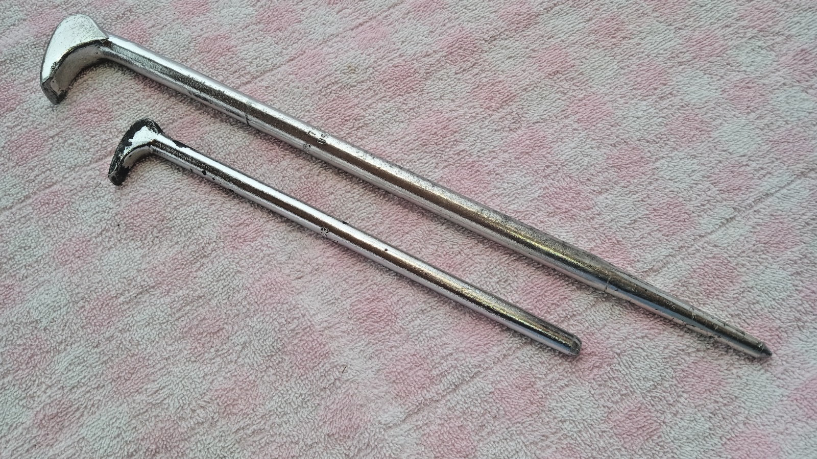OTC USA LADY FOOT ROLLING HEAD PRY BARS 10″15″ WELL USED CLEAN seal shop bearing