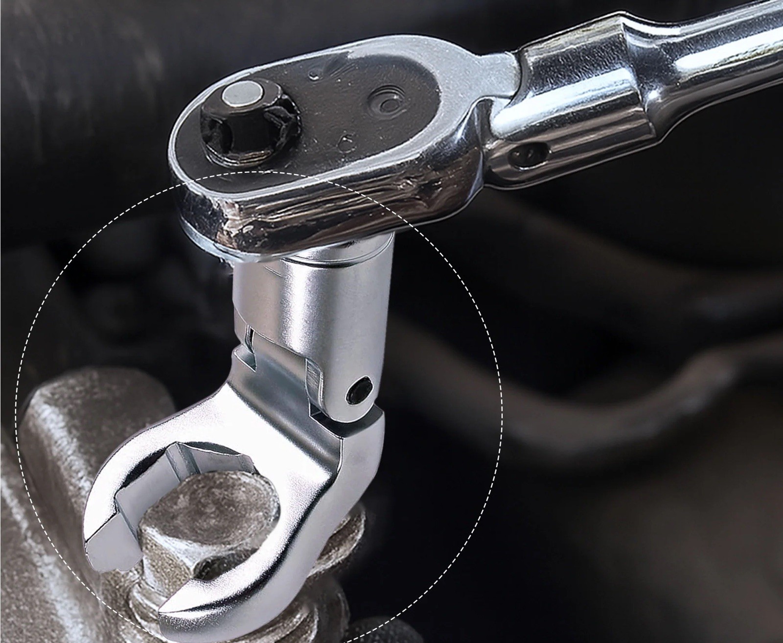 Flex Crows Foot Wrench Set 3/8″DR Flare Nut Spanner Type Crowfoot Socket Wrench