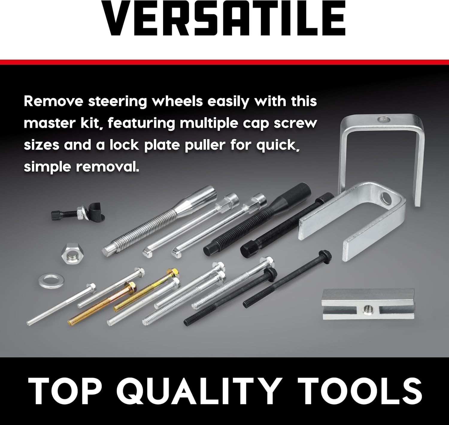 Professional Grade Steering Wheel Puller Kit with Usage Photos and Instructions