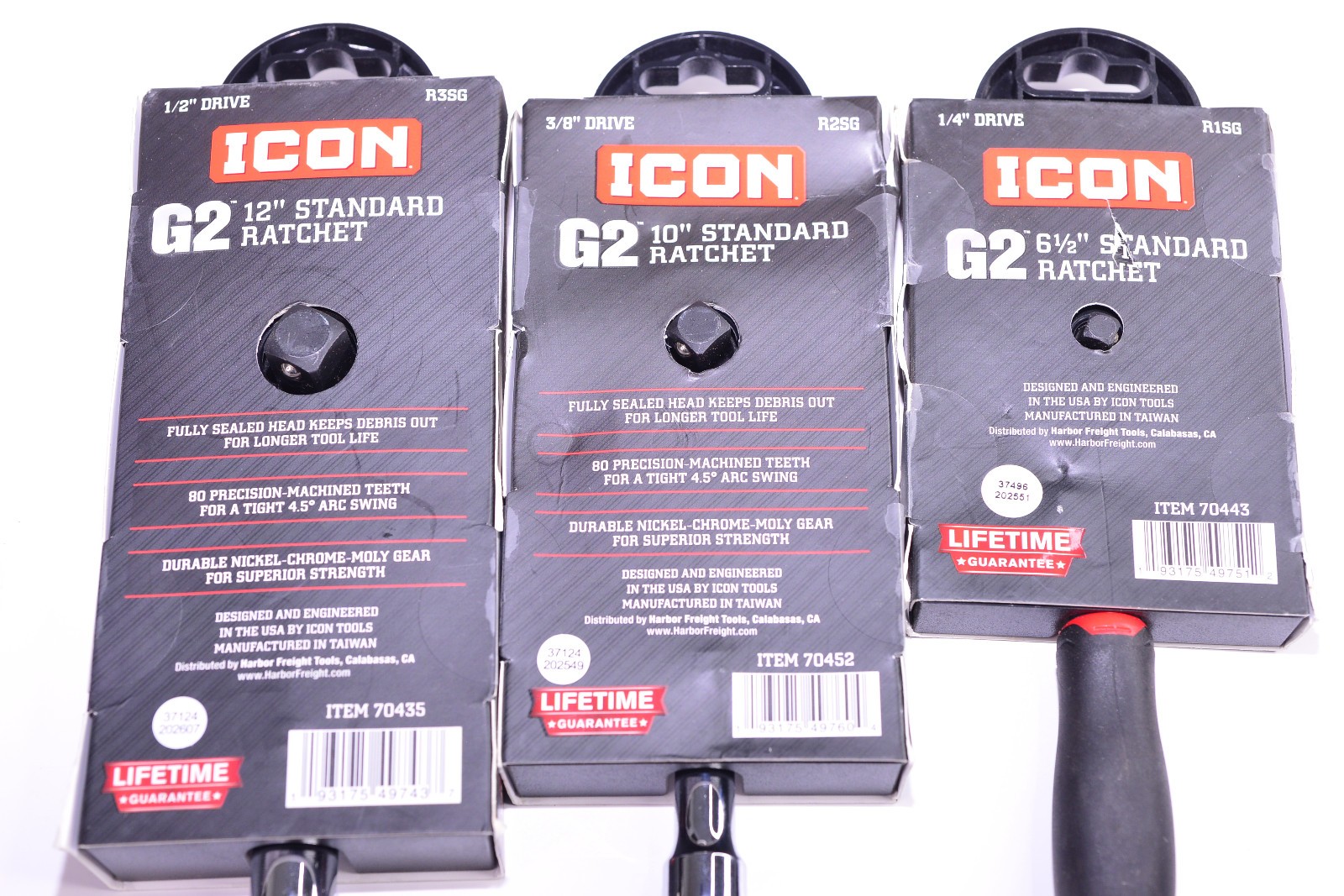 New ICON G2 Series 1/2″ & 3/8 & 1/4″ Drive R3SG R2SG R1SG Ratchet Set 70435