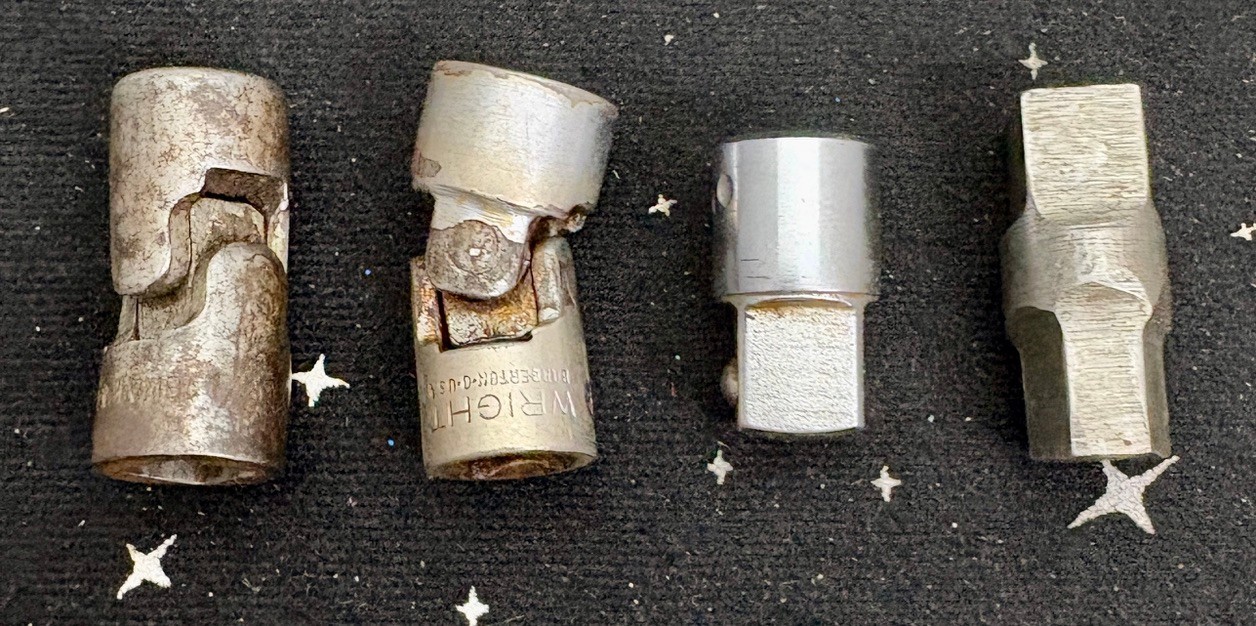 Vtg. Wright Socket Adapters Lot Of 4 2 Are Swivel Various Sizes & Brands