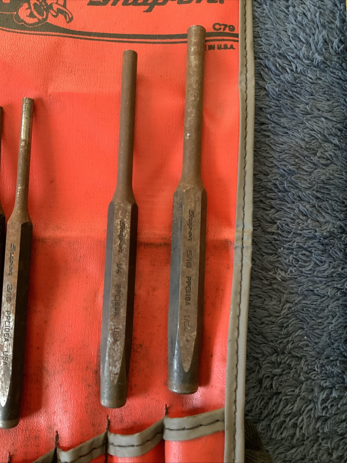 Snap On 6pc Punch Set….missing 1 In Set….surface Rust….