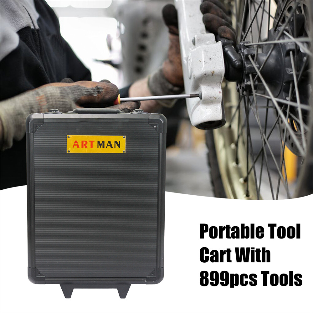 899 Pcs Tool Set w/Trolley Case Box Organize Mechanics Tool Kit Wrenches Socket