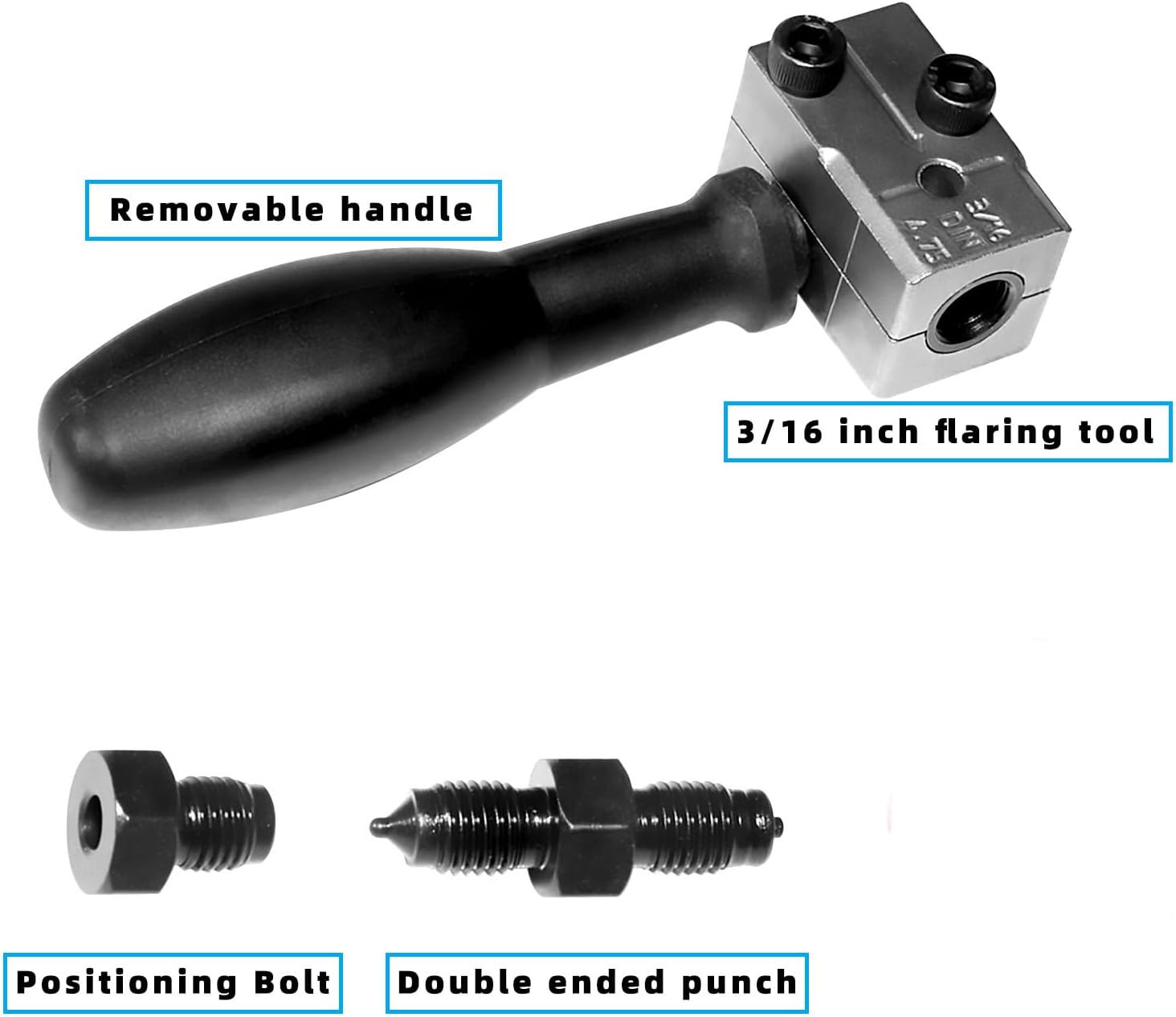 3/16″ Car Brake Line Double Flaring Kit 45° Handheld Pipe Flares Tool w/ Storage