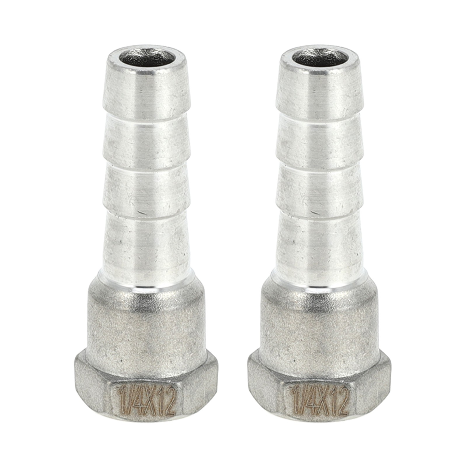 15/32″ OD 1/4″ BSPT Female Threaded Beard Fittings 2pcs Silver