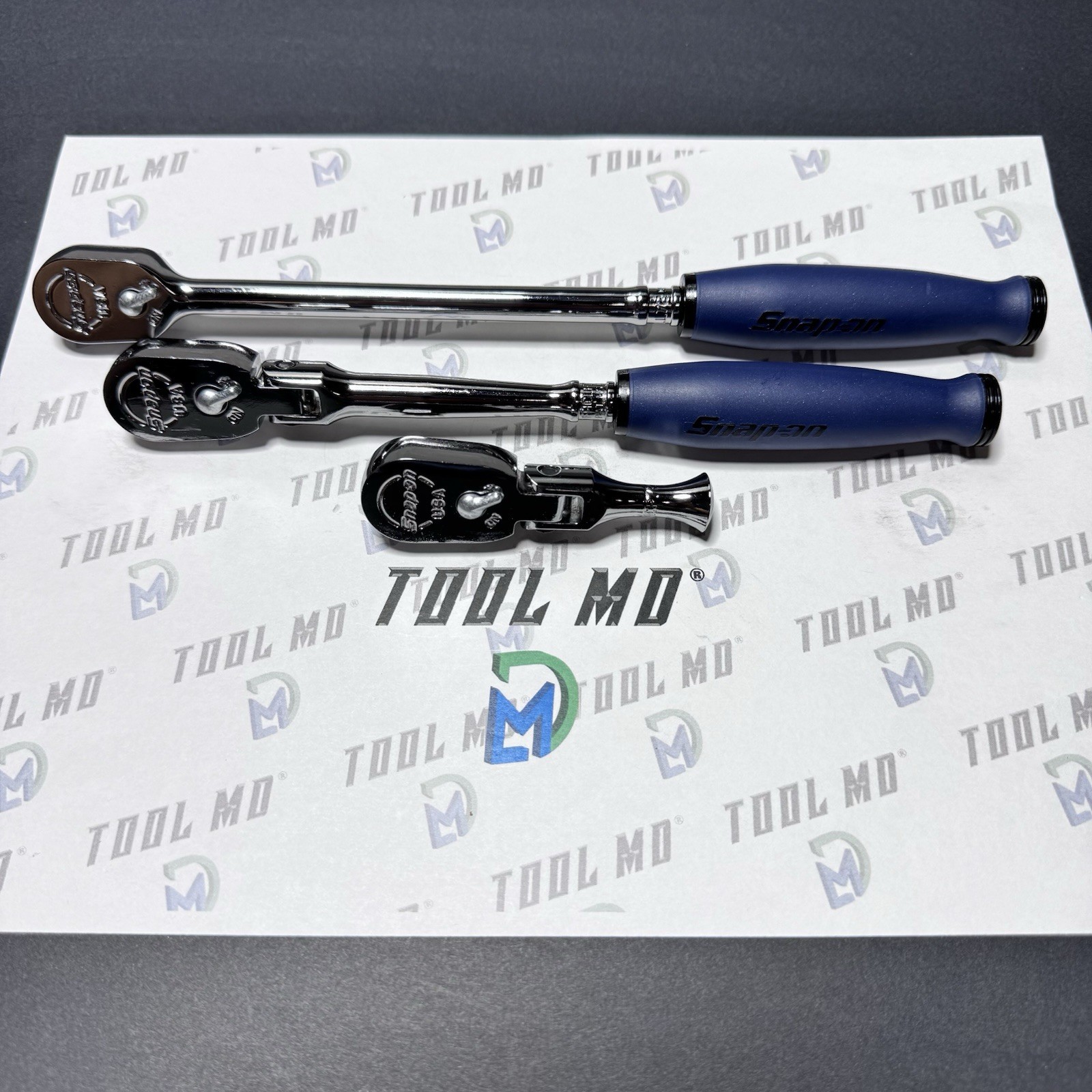 Snap-on Tools USA REVERSE POWER BLUE Compact 3pc 3/8″ Drive Ratchet Set 103RT05F