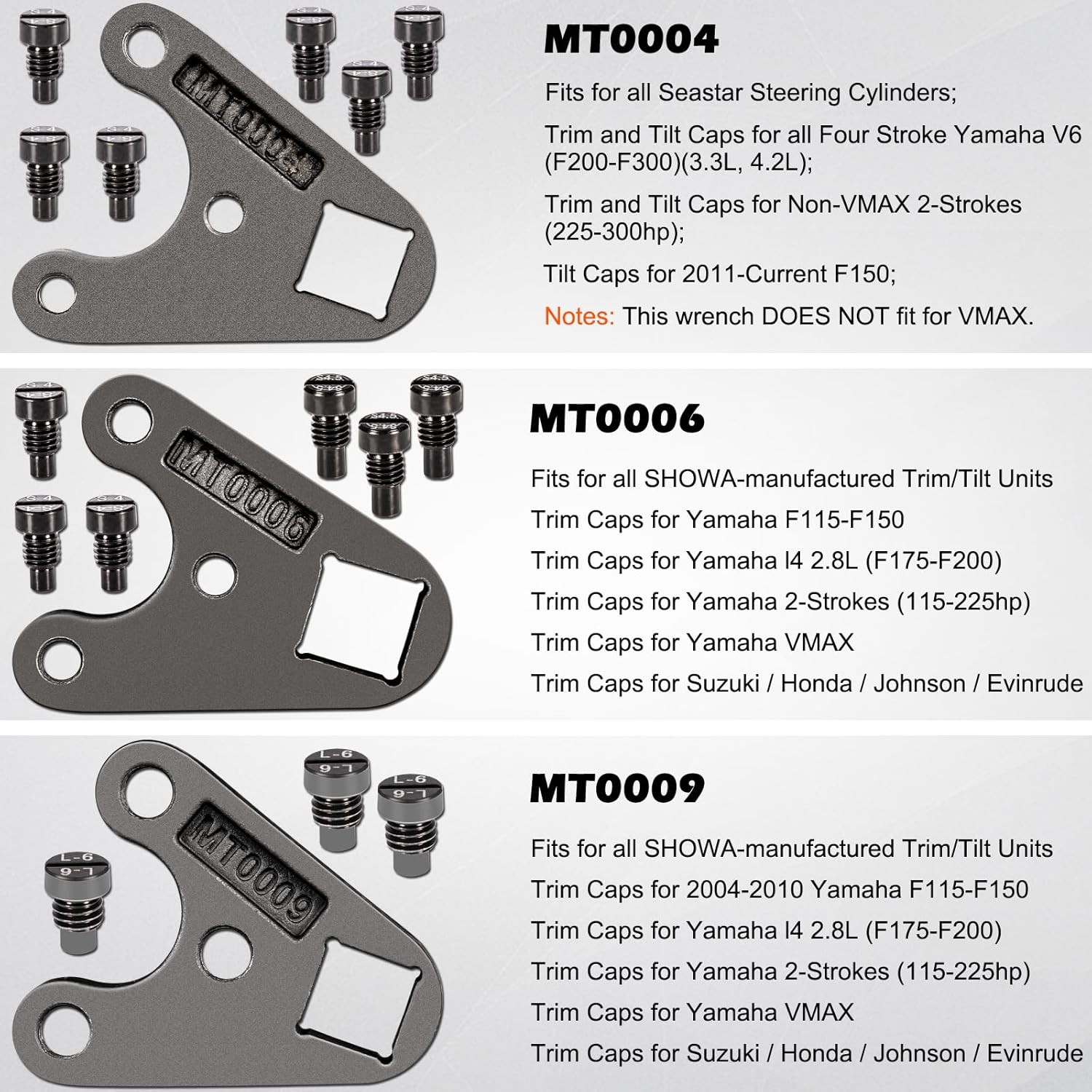 MT0004 MT0006 MT0009 Outboard Trim / Tilt Pin Wrench for Yamaha,Johnson,Evinrude