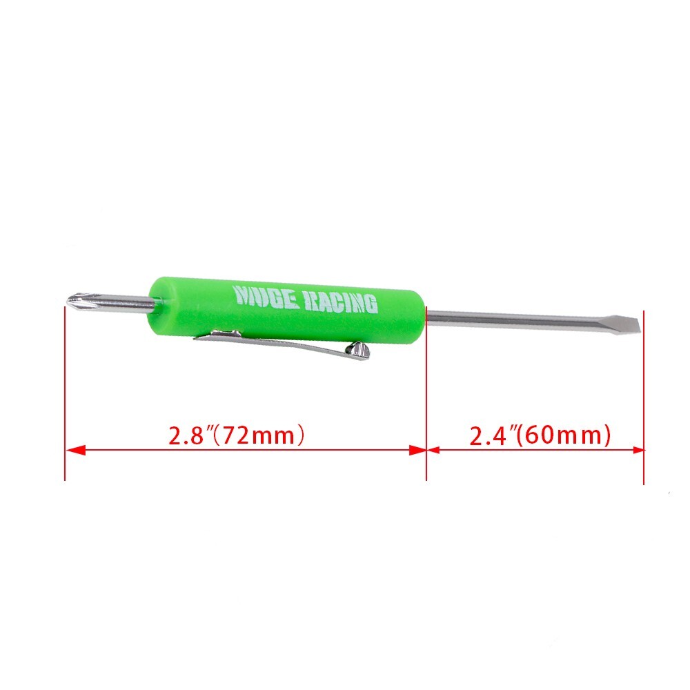 Green 10PCS Mini Pocket Screwdriver Flat Head Tip with Phillips Top Pocket Clip
