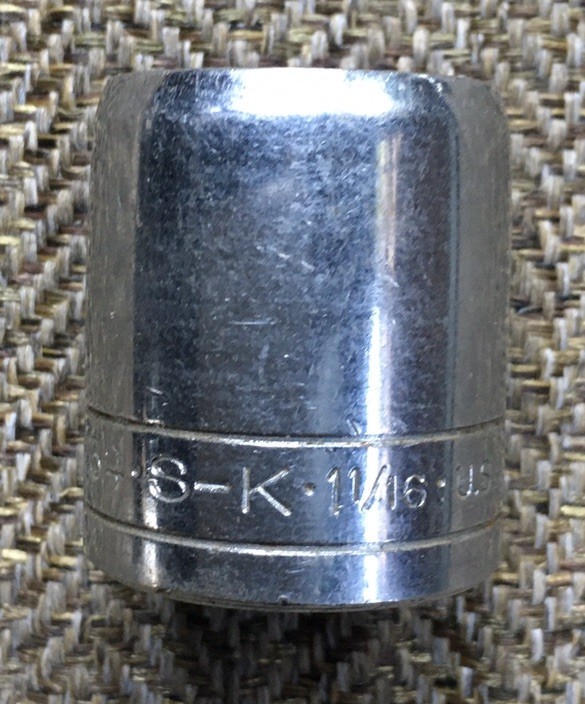 S-K 12 Point 1-1/16″ Shallow Chrome Socket 1/2″ Drive 40134 USA Used