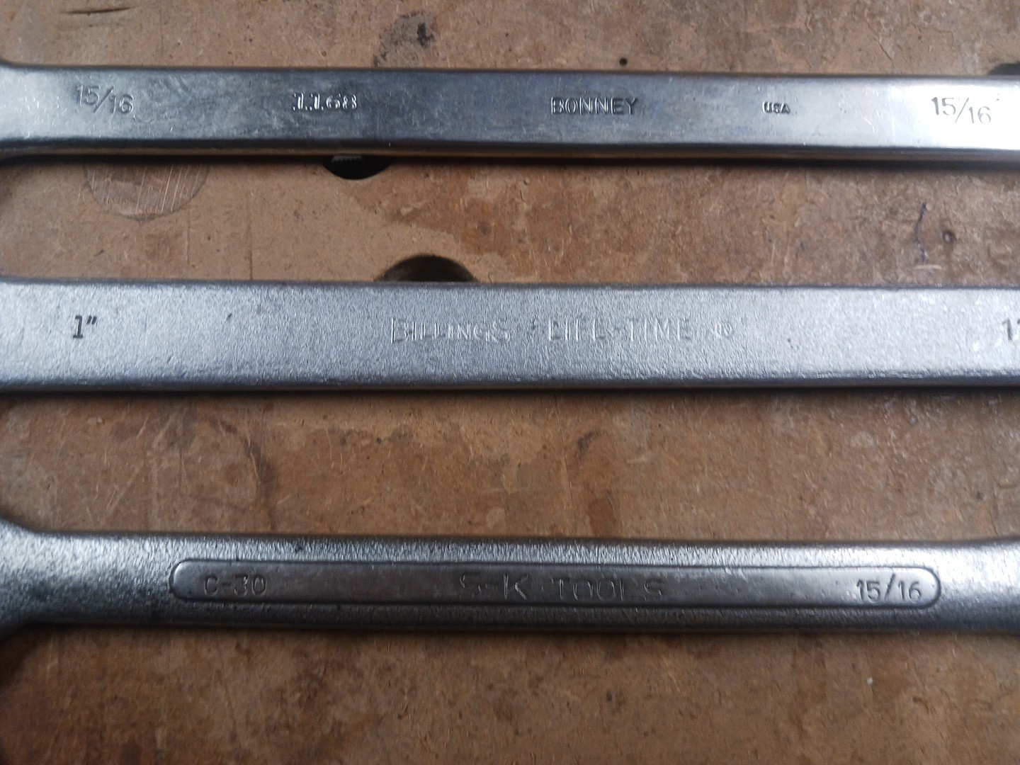 Lot of 6 USA Wrenches, Billings, Bonney, S-K, Husky,& Proto, Used