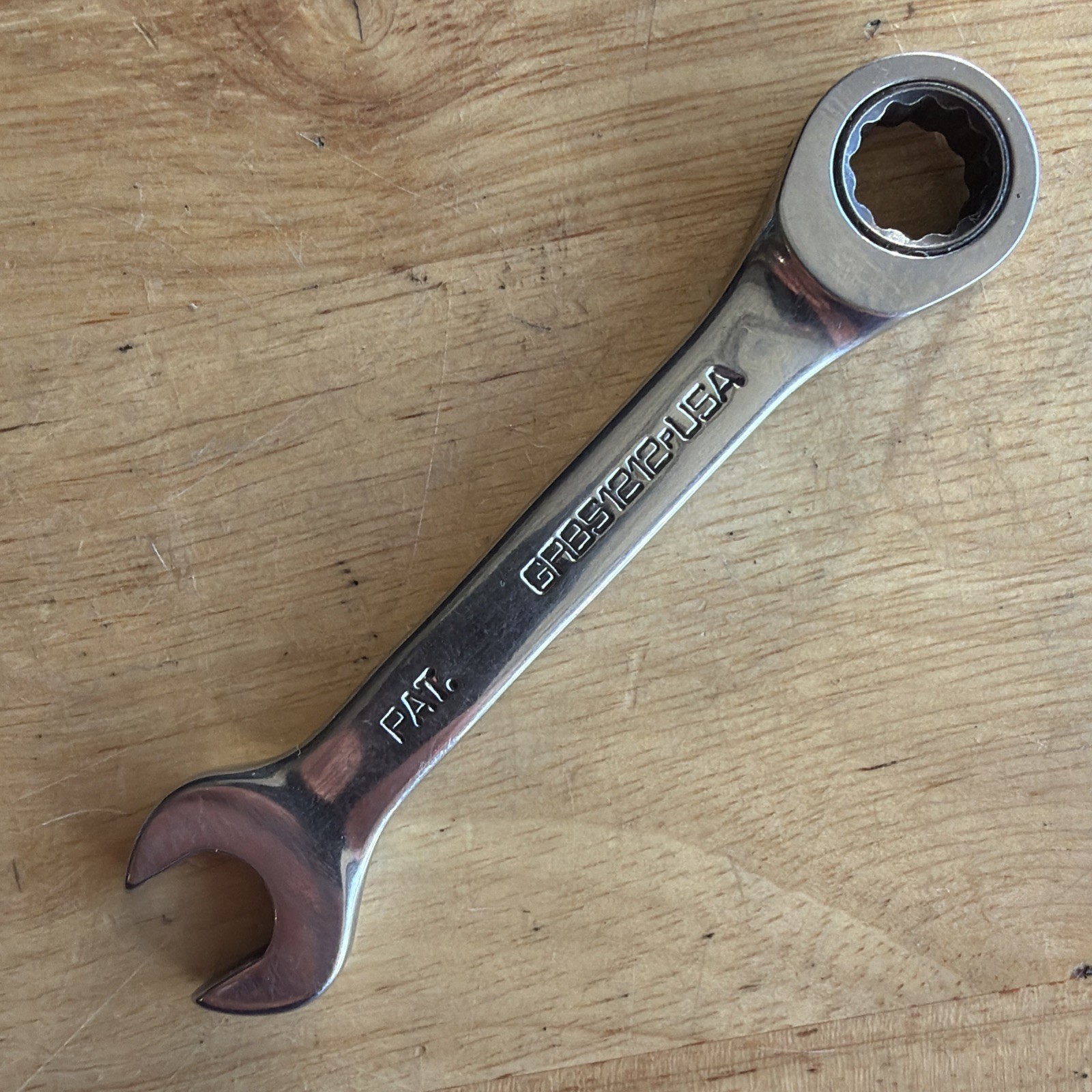Matco Tools 3/8″ Short Stubby Ratcheting Combination Wrench 12pt GRBS1212 USA