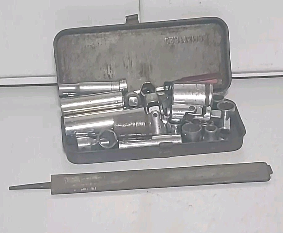 Lot of Assorted Craftsman Sockets & Tool Box File Screwdriver Vintage Tool Set