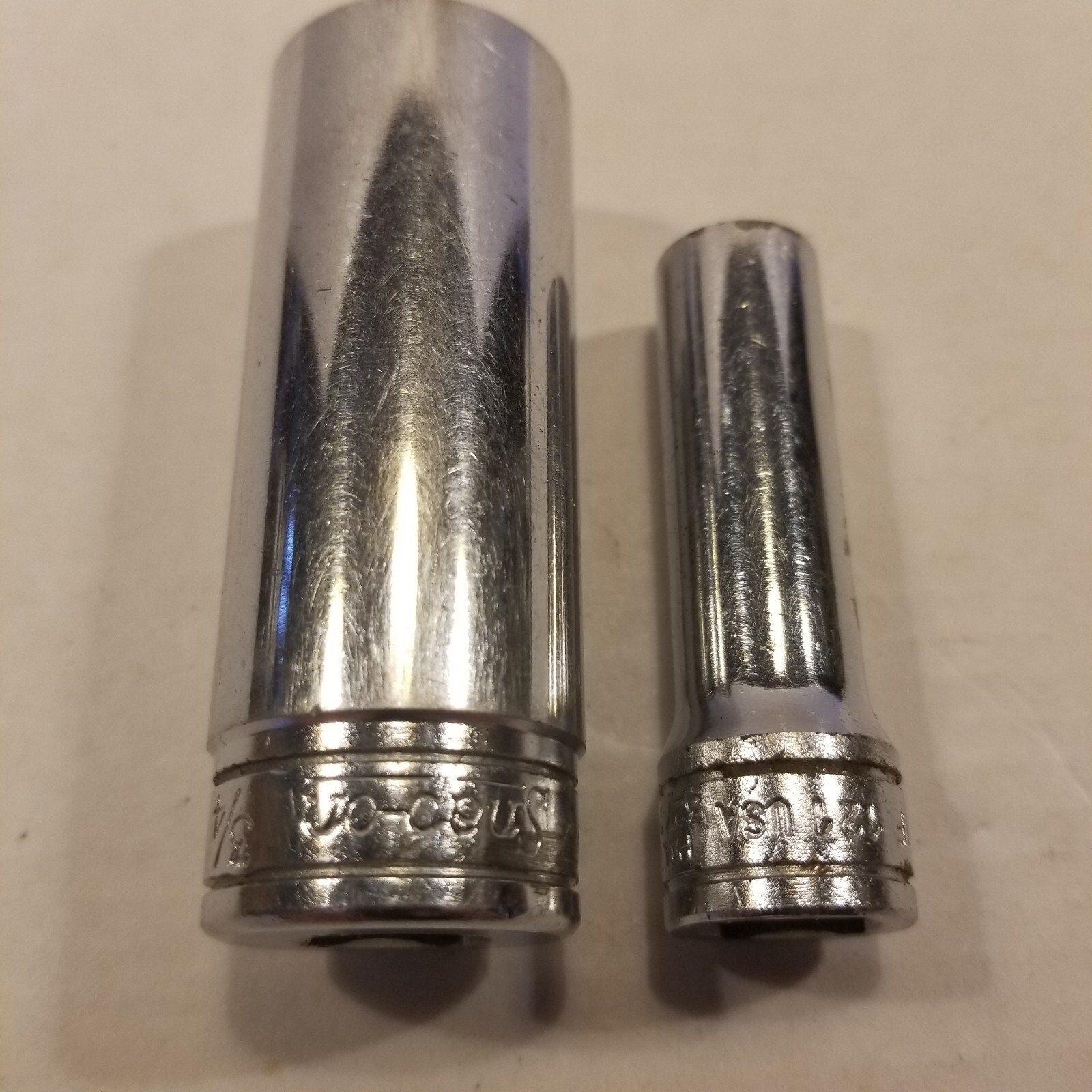 2 Snap-On Sockets 3/8″ Drive Deep 12 Point 3/4″ SF241 And 3/8″ SF121