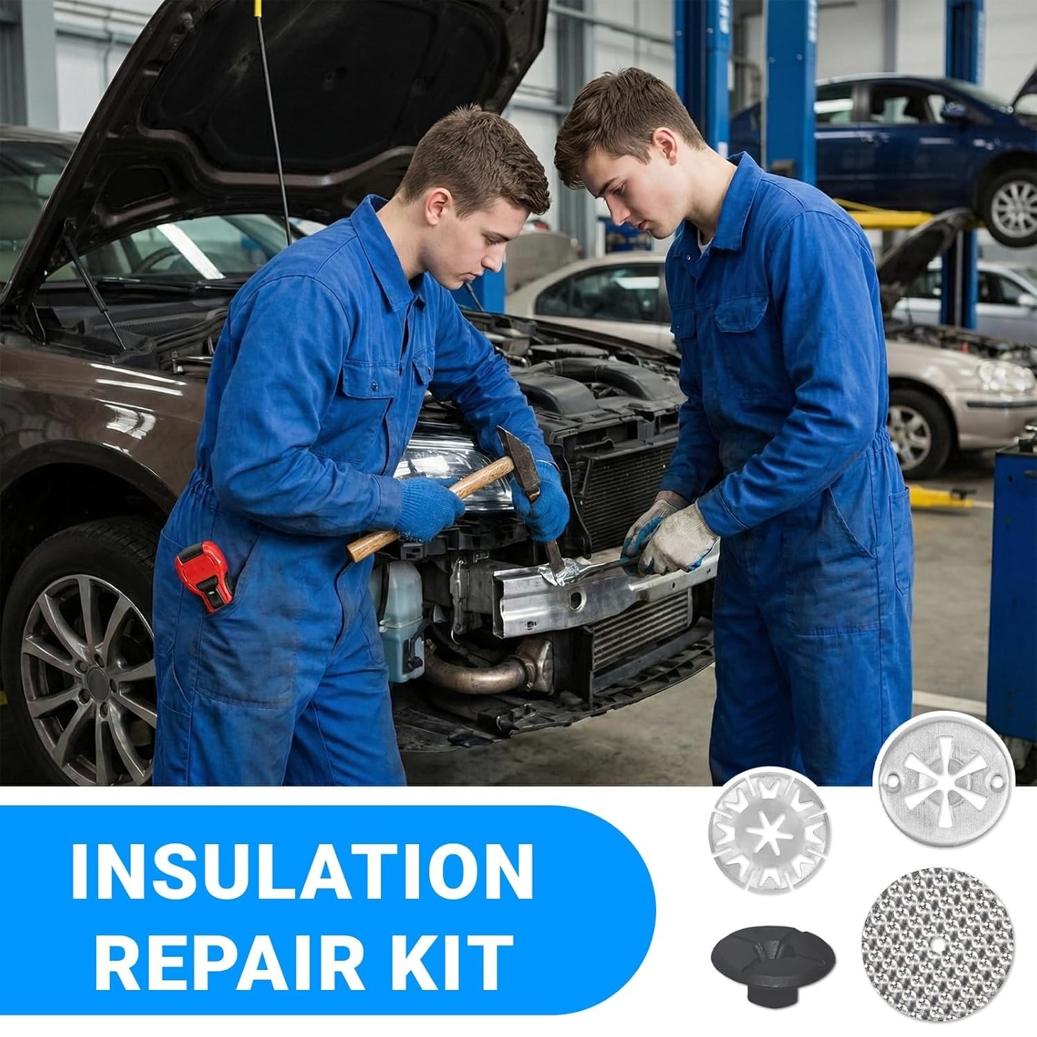 35-Pcs Exhaust Heat Shield Repair Kit – Durable Manganese Steel for Cars